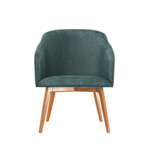 Green chair with wooden legs 60x100 cm