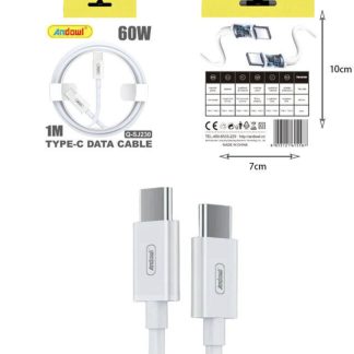 USB 2.0 Cable USB-C male - USB-C 60W Λευκό 1m