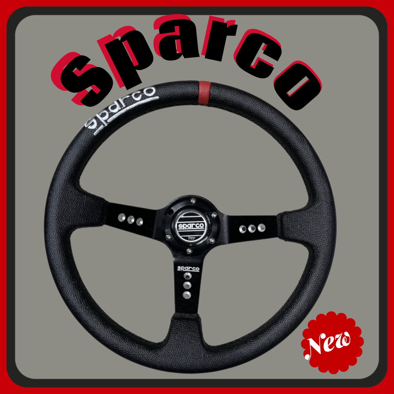 Τιμόνι Αυτοκινήτου Δερμάτινο με Διάμετρο 34cm Μαύρο/Μαύρο