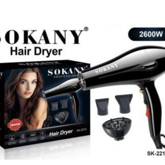 Sokany Πιστολάκι Μαλλιών με Φυσούνα 2600W Μαύρο SK-2213