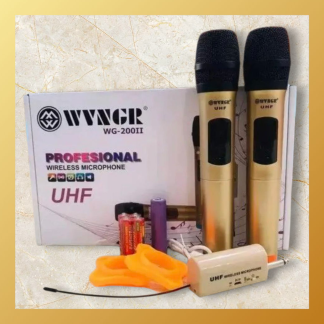 2 Σετ Ασύρματο Μικρόφωνο Χειρός για Φωνητικά σε Χρυσό Χρώμα