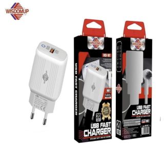 Wisdomup Φορτιστής Κινητού με 1 θύρες USB-C και καλώδιο