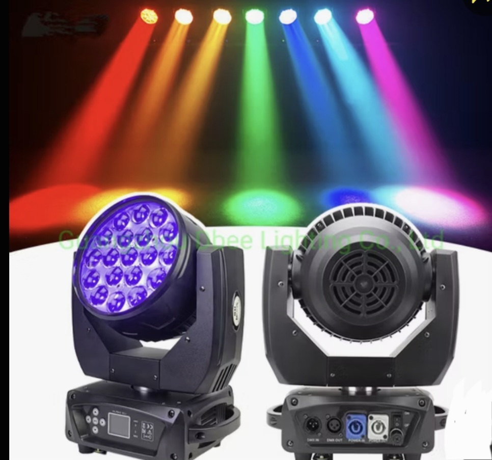 LED Moving Head DJ Light 19x15W RGBW 4in1 Beam/Wash/Zoom Effect Stage Lights Professional DMX512